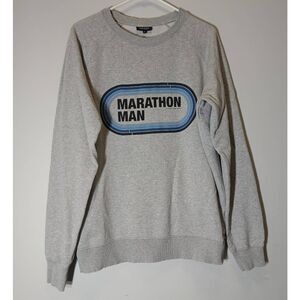 Ron dorff mens medium marathon man sweatshirt pullover gray blue crewneck